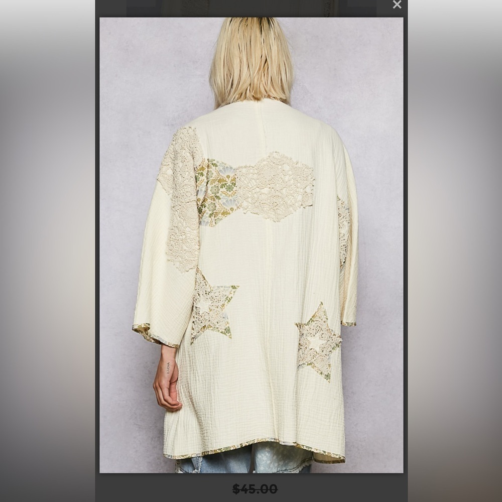 POL. Patchwork Embroidered Kimono Star Jacket - Picture 2 of 4
